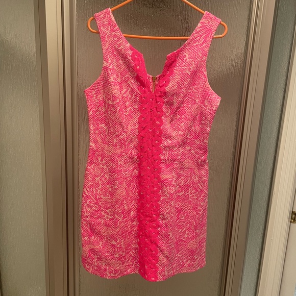 Lilly for Target See Ya Later pink shift mini dress, size 10 - Picture 1 of 5